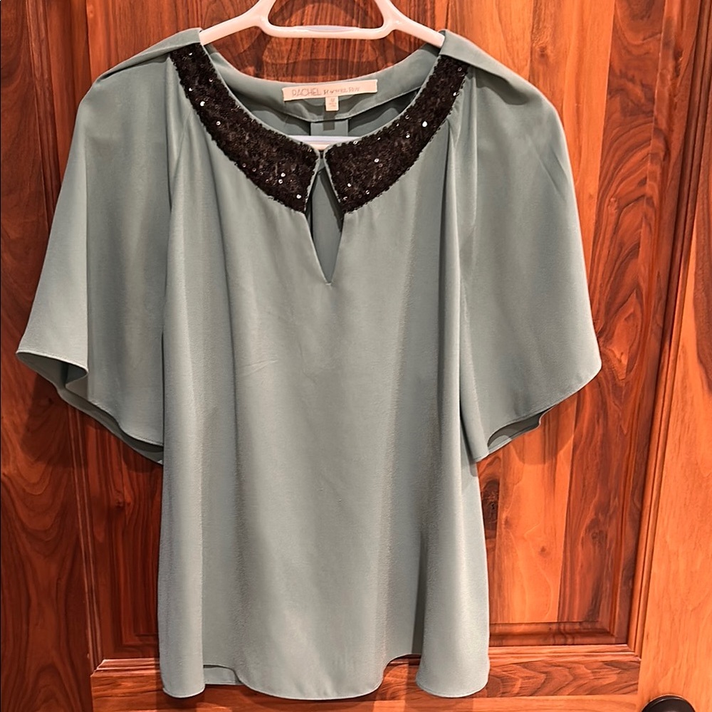 Rachel Roy Green Flutter Sleeve Blouse - Size Medium